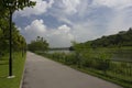 Walking and cycling path by the river