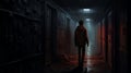 Walking Through Dark Hallways: A Supernatural Realism Illustration