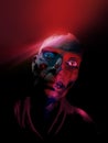 Zombie under red lights Royalty Free Stock Photo