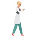 Walking doctor woman using phone Royalty Free Stock Photo