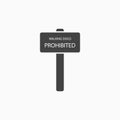 Walking dog prohibited icon. No dogs allowed. Dog prohibition on sign plate. Sign board icon. Vector