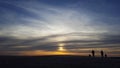 Walking dogs on sand dunes in the Outer Banks, North Carolina Royalty Free Stock Photo