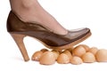 Walking on eggshells Royalty Free Stock Photo