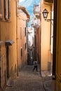 Walking in an empty alleyway in Bellagio Italy