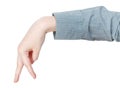 Walking finger man - hand gesture Royalty Free Stock Photo