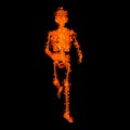 Walking fire skeleton