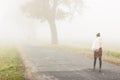 Walking in foggy day - Poland. Royalty Free Stock Photo