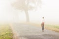 Walking in foggy day - Poland. Royalty Free Stock Photo