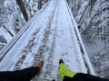 Walking on a frozen bridge