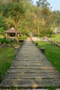 Walking through the garden in Fang hot spring Royalty Free Stock Photo