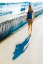 Walking girl and her shadow -Abstract Expressionism Impressionism