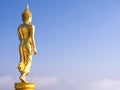 Walking golden buddha statue viewpoint in Nan Royalty Free Stock Photo