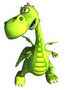 Walking green dragon baby dino