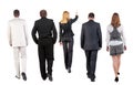 Walking group of business team. back view Royalty Free Stock Photo