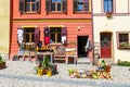 Walking in historic town Sighisoara. City in which was born Vlad Tepes Dracula Royalty Free Stock Photo