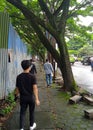 Walking home at sidewalk Pasteur Bandung