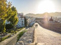 Walking by the Ibiza fortress Royalty Free Stock Photo