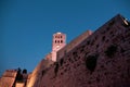 Walking in Ibiza`s medieval age old town and fortress Dalt Vila, in Ibiza Town: the cathedral Royalty Free Stock Photo