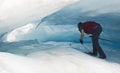 Walking in ice cave