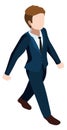 Walking isometric businessman. Professional man character icon Royalty Free Stock Photo