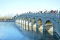 Seventeen hole bridge in the Summer Palace Royalty Free Stock Photo