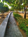 Walking lane in Seeb beach park, Muscat, Oman