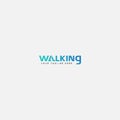 Walking logo design lettering walking, walk logo