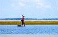 Walking with low waters and ollecting mussels in Mozambique coast