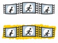 Walking Man Animation in Three Film Fames