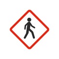 Walking man vector icon. People walk sign illustration Royalty Free Stock Photo
