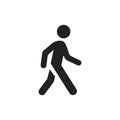 Walking man vector icon. People walk sign illustration
