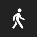 Walking man vector icon. People walk sign illustration