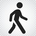 Walking man vector icon. People walk sign illustration. Business