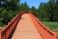 Walking marriages bridge in Lugu lake , China Royalty Free Stock Photo