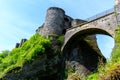 Walking in medieval town Bouillon with fortified castle, Luxembourg province of Wallonie, Belgium Royalty Free Stock Photo