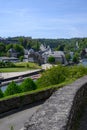 Walking in medieval town Bouillon with fortified castle, Luxembourg province of Wallonie, Belgium Royalty Free Stock Photo