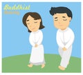`Walking Meditation` one of the Buddhist activity