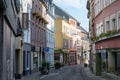 Walking in Mosel river valley, houses of old town Traben-Trarbach, Germany Royalty Free Stock Photo