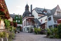 Walking in Mosel river valley, houses of old town Traben-Trarbach, Germany Royalty Free Stock Photo