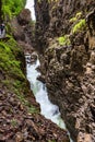Walking Through narrow gorge at Breitachklamm, Germany Royalty Free Stock Photo
