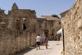 Exploring narrow streets at Baux-de-Provence in France Royalty Free Stock Photo
