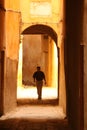 Walking through narrow streets in the medina Royalty Free Stock Photo