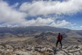 Trekker doing sport in the Sierra de las Nieves