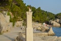 Walking near Punta Rata beach in the resort town of Brela Royalty Free Stock Photo