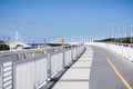 Walking on the new bay bridge trail going from Oakland to Yerba Buena Island, San Francisco bay, California Royalty Free Stock Photo