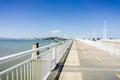 Walking on the new bay bridge trail going from Oakland to Yerba Buena Island, San Francisco bay, California Royalty Free Stock Photo