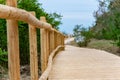 Walking on a new wooden walkway near Cortellazo in Treviso county.