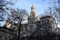 Walking New York streets, city hall in January. Royalty Free Stock Photo