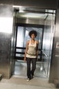 Walking out of elevator 03