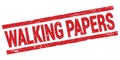 WALKING PAPERS text on red rectangle stamp sign Royalty Free Stock Photo